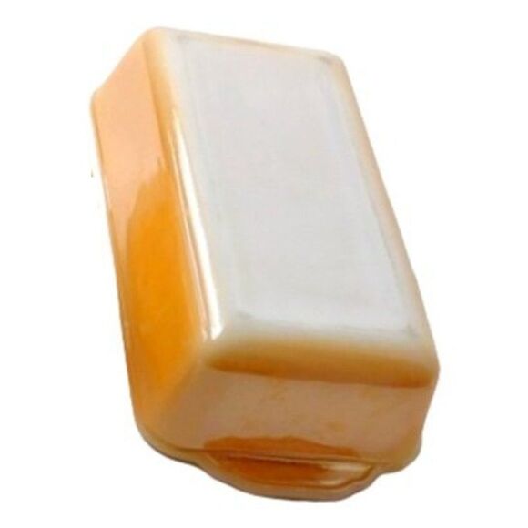 Vintage Anchor‎ Hocking Fire King Iridescent Peach Lustre Bread Pan / Dish - Picture 2 of 5